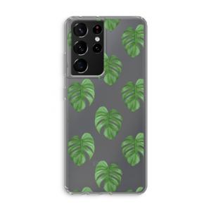 Monstera leaves: Samsung Galaxy S21 Ultra Transparant Hoesje