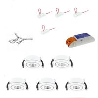 Badkamer LED inbouwspot set 5 aluminium Extra Warm Wit 2700K