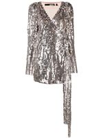 ROTATE BIRGER CHRISTENSEN robe brodée de sequins à col v - Argent