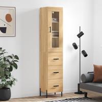 Hoge kast 34,5x34x180 cm bewerkt hout sonoma eikenkleurig