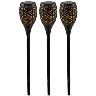 Set van 10x stuks solar tuinlampen/fakkels met vlameffect op zonne-energie 78 cm