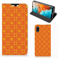 Huawei Y6 2019 Hoesje met Magneet Batik Oranje - thumbnail