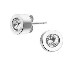 TFT Oorknoppen strass 7 mm staal glanzend