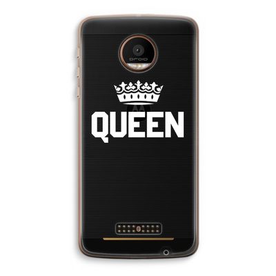 Queen zwart: Motorola Moto Z Force Transparant Hoesje
