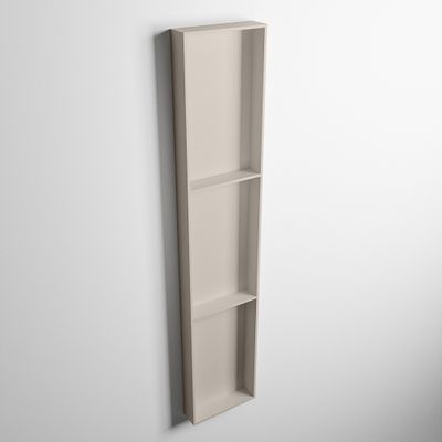 MONDIAZ EASY Nis 149,5x29,5cm in solid surface kleur Linen | Linen. 3 vakken geschikt voor in- of opbouw