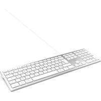 MOBILITY LAB ML304304 - Bedraad Touch Design Toetsenbord met 2 USB voor Mac - AZERTY - Wit en zilver