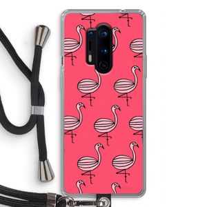 Flamingo: OnePlus 8 Pro Transparant Hoesje met koord