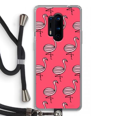 Flamingo: OnePlus 8 Pro Transparant Hoesje met koord