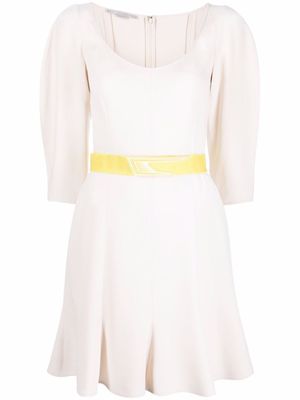 Stella McCartney robe ceinturée à manches bouffantes - Tons neutres