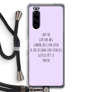 GSM: Sony Xperia 5 Transparant Hoesje met koord