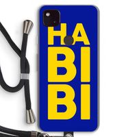 Habibi Blue: Pixel 4a 5G Transparant Hoesje met koord