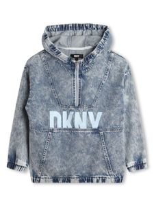 Dkny Kids veste en jean à capuche - Bleu