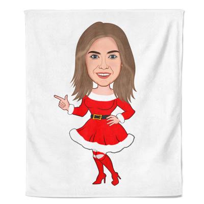 Cartoon Fleecedeken Mrs. Claus - Pillow Buddies