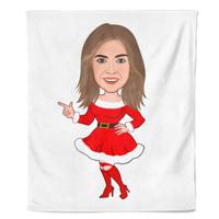 Cartoon Fleecedeken Mrs. Claus - Pillow Buddies
