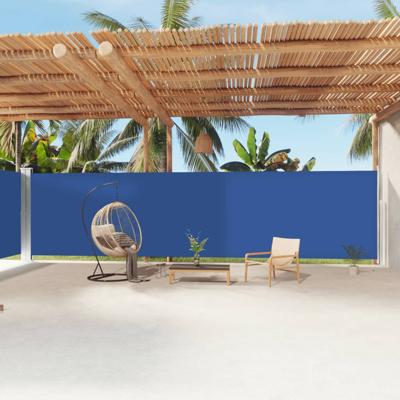 Windscherm uittrekbaar 200x1200 cm blauw