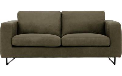 Goossens Excellent Bank Jovani groen, leer, 2,5-zits, urban industrieel