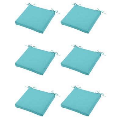 Stof Textile Tuin stoelkussen - 6x - turquoise blauw - 40 x 40 x 5 cm - voor buiten Stof Textile Tuin stoelkussen - 6x - turquoise blauw - 40 x 40 x 5 cm - voor buiten