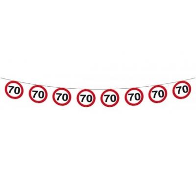 Vlaggenlijn 70 jaar - 2x - verkeersbord - 12 meter - feestartikelen - jubileum