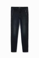 Contrasterende slim fit spijkerbroek - BLACK - 40