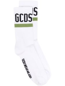 GCDS chaussettes en maille intarsia - Blanc