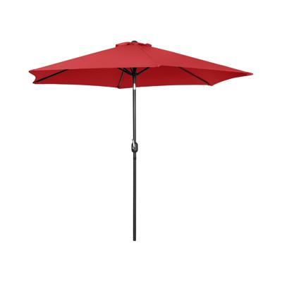 Grote parasol - rood - zeshoekig - Ø 300 cm - kantelbaar