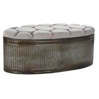 Kruk DKD Home Decor Beige Metaal Polyester Donkerbruin (121 x 44 x 47,5 cm)