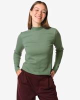 HEMA Dames T-shirt Clara rib groen (groen)