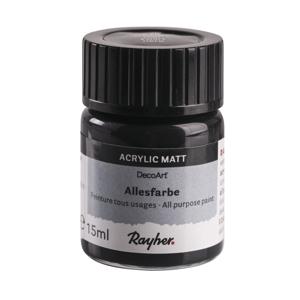 Hobby acrylverf/allesverf - potje 15 ml - knutselen - zwart - alle ondergronden