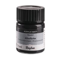 Hobby acrylverf/allesverf - potje 15 ml - knutselen - zwart - alle ondergronden