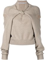 Alexander Wang écharpe en laine à détail de nœud - Marron