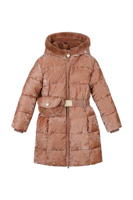 Le Chic winter winterjas meisjes - bruin/rood - Bodhi - furry tas