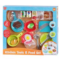 Play keukenaccessoires en speeleten set, 21dlg.