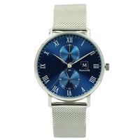 Montreville MON-1 Horloge Reykjavik staal zilverkleurig-blauw 40 mm