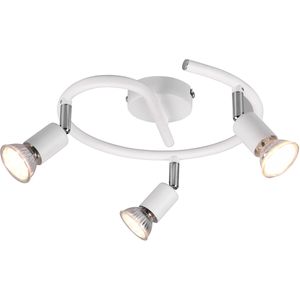 LED Plafondspot - Trion Pamo - GU10 Fitting - 3-lichts - Rond - Mat Wit - Aluminium