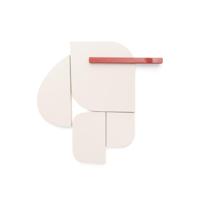Kave Home Wandpaneel 'Danei' 65 x 60cm, kleur Wit/Rood