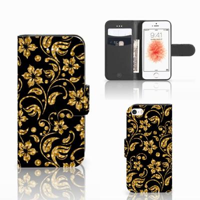 Apple iPhone 5 | 5s | SE Hoesje Gouden Bloemen Apple iPhone 5 | 5s | SE Hoesje Gouden Bloemen
