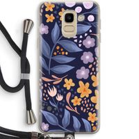 Flowers with blue leaves: Samsung Galaxy J6 (2018) Transparant Hoesje met koord