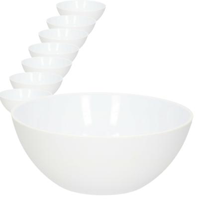 PlasticForte Dessert en serveer schaaltjes / kommetjes - 10x stuks - 950 ml - wit - kunststof - 17 x
