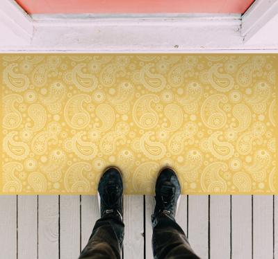 Gele Paisley vinyl tapijt