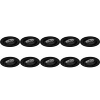 Kantelbare GU10 Inbouwspots Set van 10 - Zwart Aluminium - Ø82mm