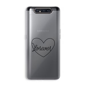 Forever heart black: Samsung Galaxy A80 Transparant Hoesje