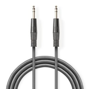 Nedis COTH23020GY30 Stereo-audiokabel 6,35 Mm Male 6,35 Mm Male Vernikkeld 3.00 M Rond Donkergrijs Kartonnen Sleeve