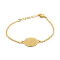 Gepersonaliseerde vingerafdrukken armband ovaal - Stainless steel - Goud - 3 vingerafdrukken