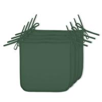 Stof Textile Tuin stoelkussens - set 4x stuks - donkergroen - 38 x 38 x 4 cm - voor buiten Stof Textile Tuin stoelkussens - set 4x stuks - donkergroen - 38 x 38 x 4 cm - voor buiten