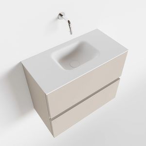 Toiletmeubel Mondiaz Ada | 60 cm | Meubelkleur Linen | Lex wastafel Talc Midden | Zonder kraangat