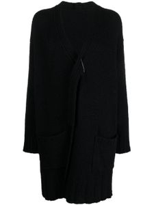 Yohji Yamamoto cardigan long asymétrique à col v - Noir