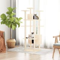 VidaXL Kattenmeubel met sisal krabpalen 162 cm crèmekleurig