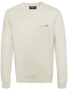 A.P.C. sweat chiné à logo imprimé - Vert