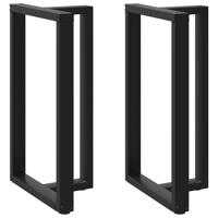 Bartafelpoten 2 st T-vormig 60x35x(100-101) cm staal zwart