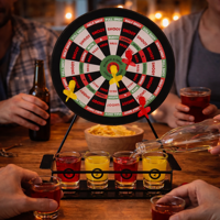 Dart Shots Drankspel - Magnetisch Dartbord met 4 Shotglaasjes